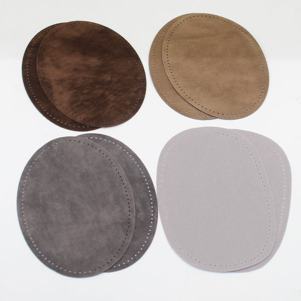 Set of 4 pairs of Suede Elbow Patches / Knee Patches 14x10cm - Mix Colours / Iron-on - Sew On
