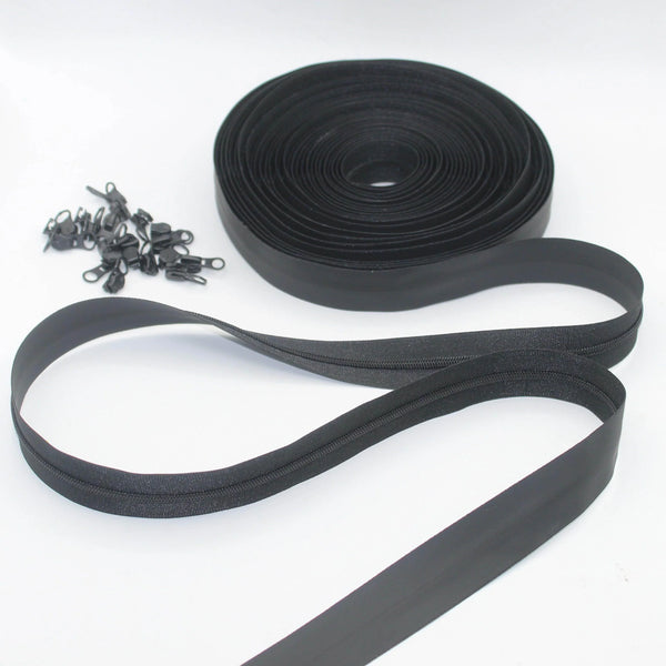 10 meters Waterproof Zipper + 20 pullers size 3# or 5# #ZV134 - ACCESSOIRES LEDUC BV