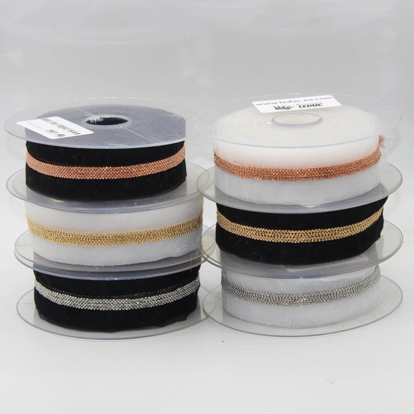 3 meters Trimming 40MM Mesh + Chains Trim #PAS941 - ACCESSOIRES LEDUC BV