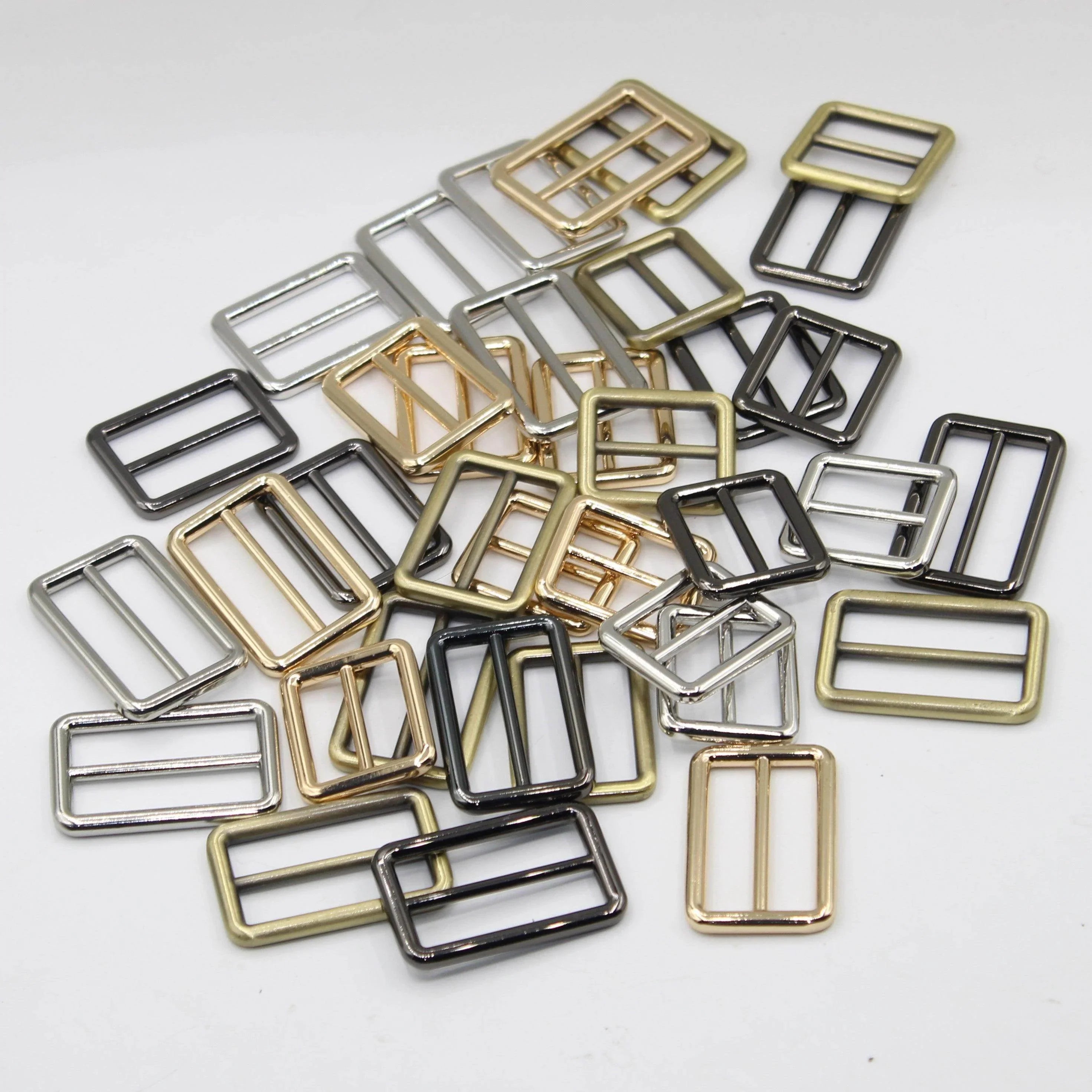 3 Slide Metallic Buckles 25 / 32 / 38mm in Old Brass / Silver / Gold / Gunmetal #BMEx010 - ACCESSOIRES LEDUC BV