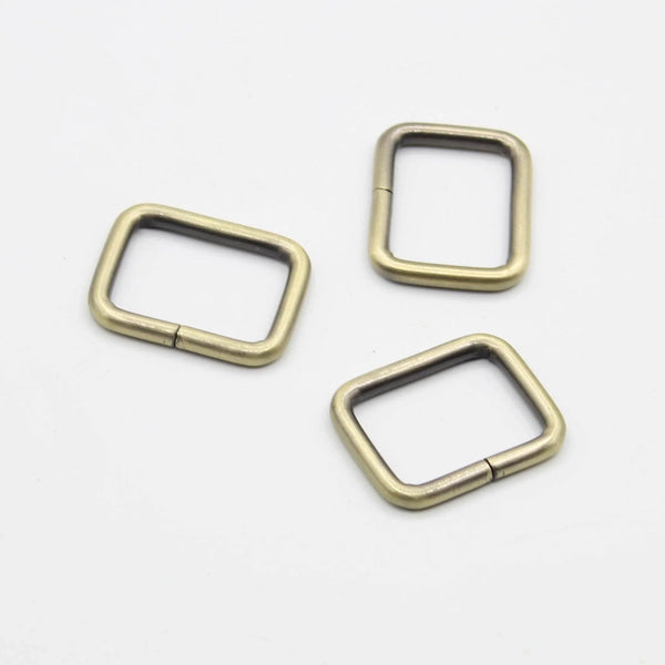 Old Brass 25mm Rectangle Buckles / 3 pieces - ACCESSOIRES LEDUC BV