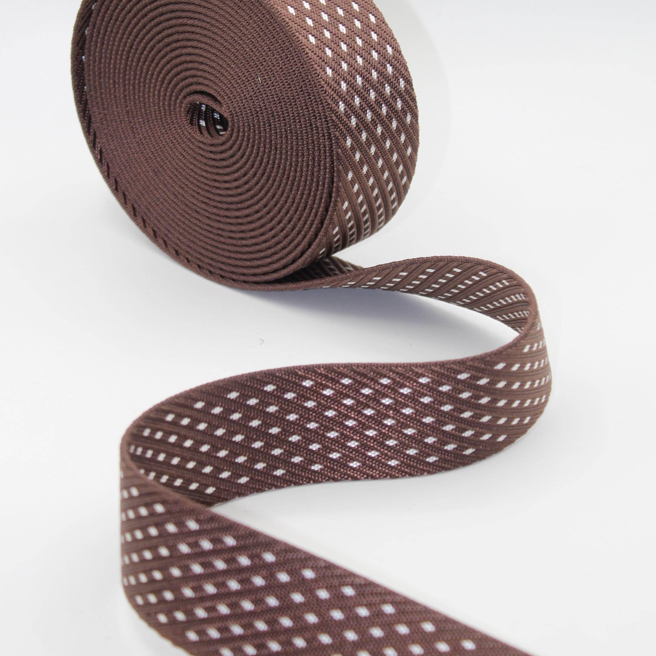 5 meters Shiny Webbing w Lurex Dots 38mm #RUB1929 - ACCESSOIRES LEDUC BV