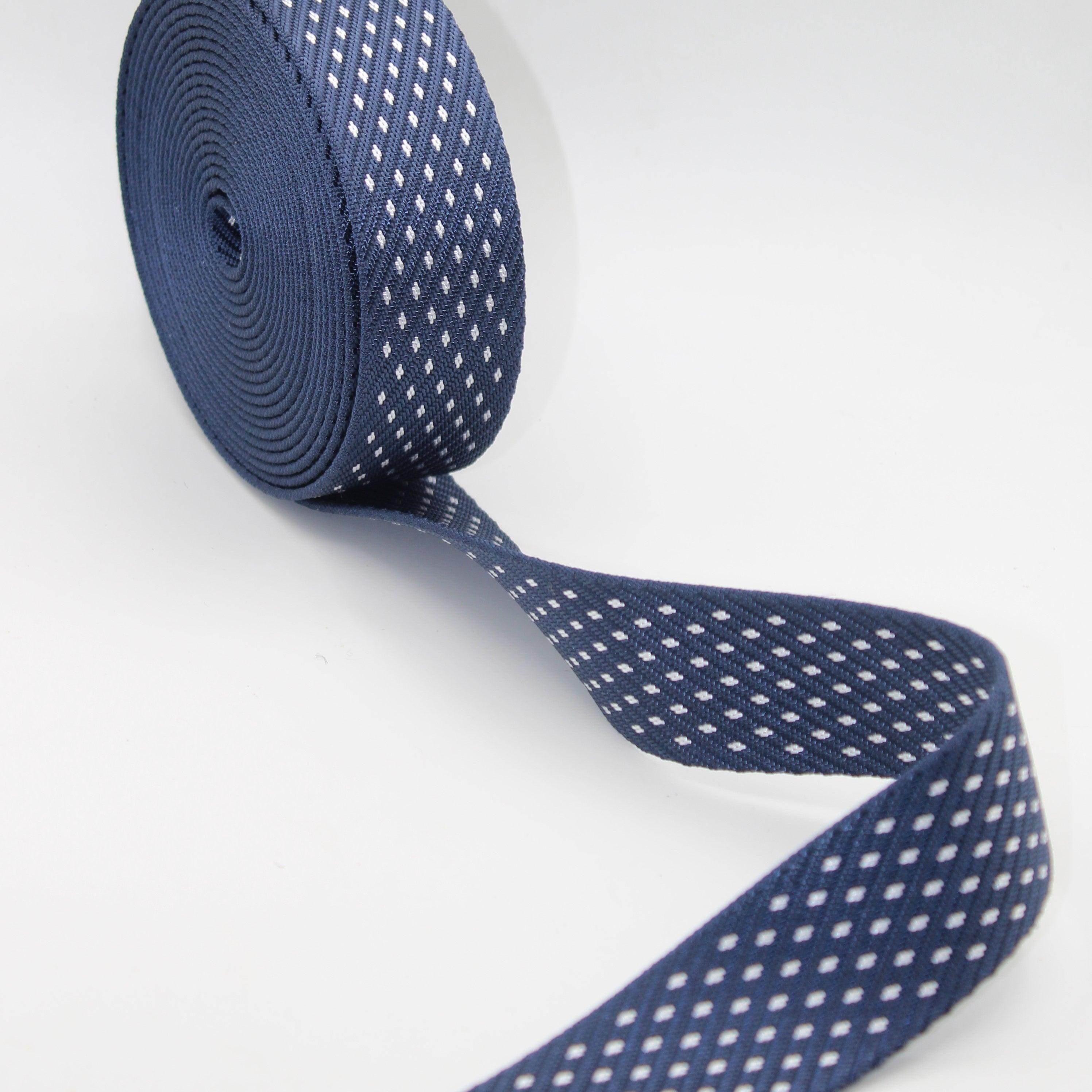 5 meters Shiny Webbing w Lurex Dots 38mm #RUB1929 - ACCESSOIRES LEDUC BV