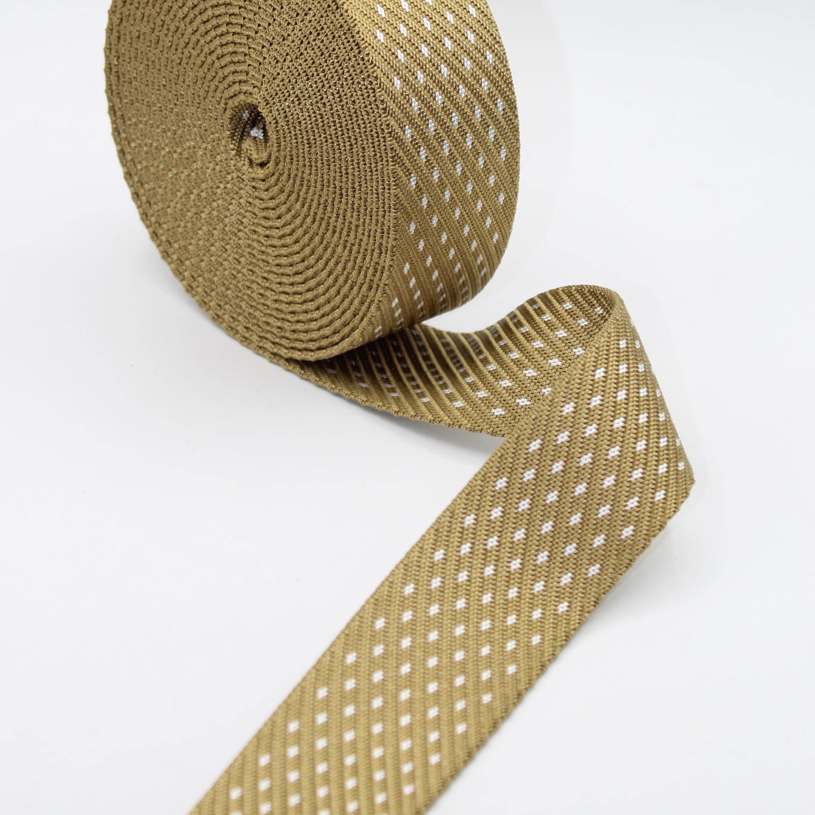 5 meters Shiny Webbing w Lurex Dots 38mm #RUB1929 - ACCESSOIRES LEDUC BV