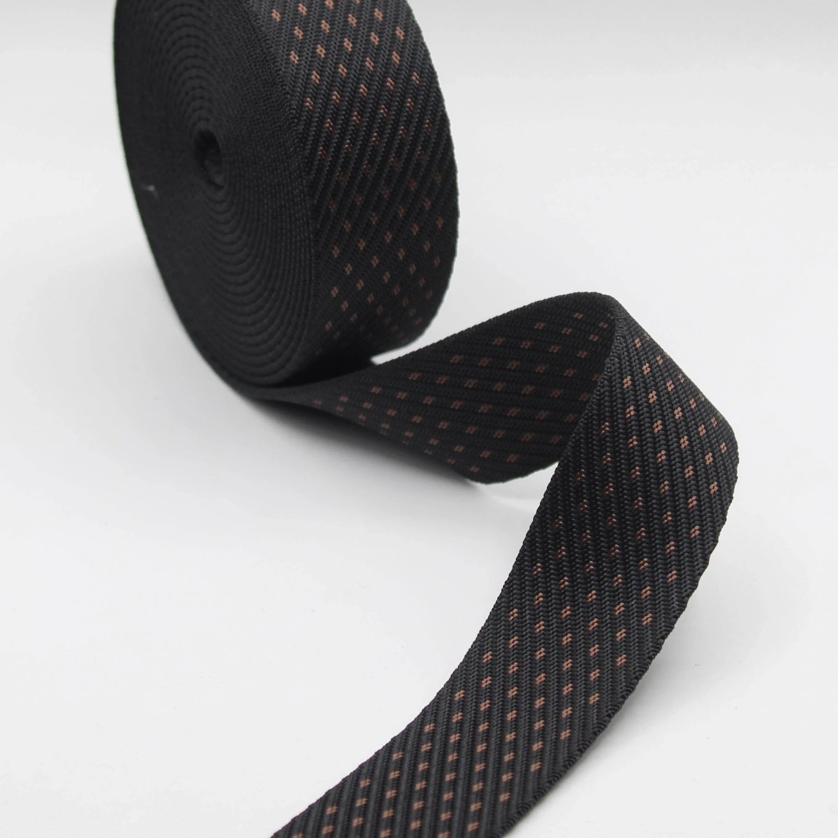 5 meters Shiny Webbing w Lurex Dots 38mm #RUB1929 - ACCESSOIRES LEDUC BV