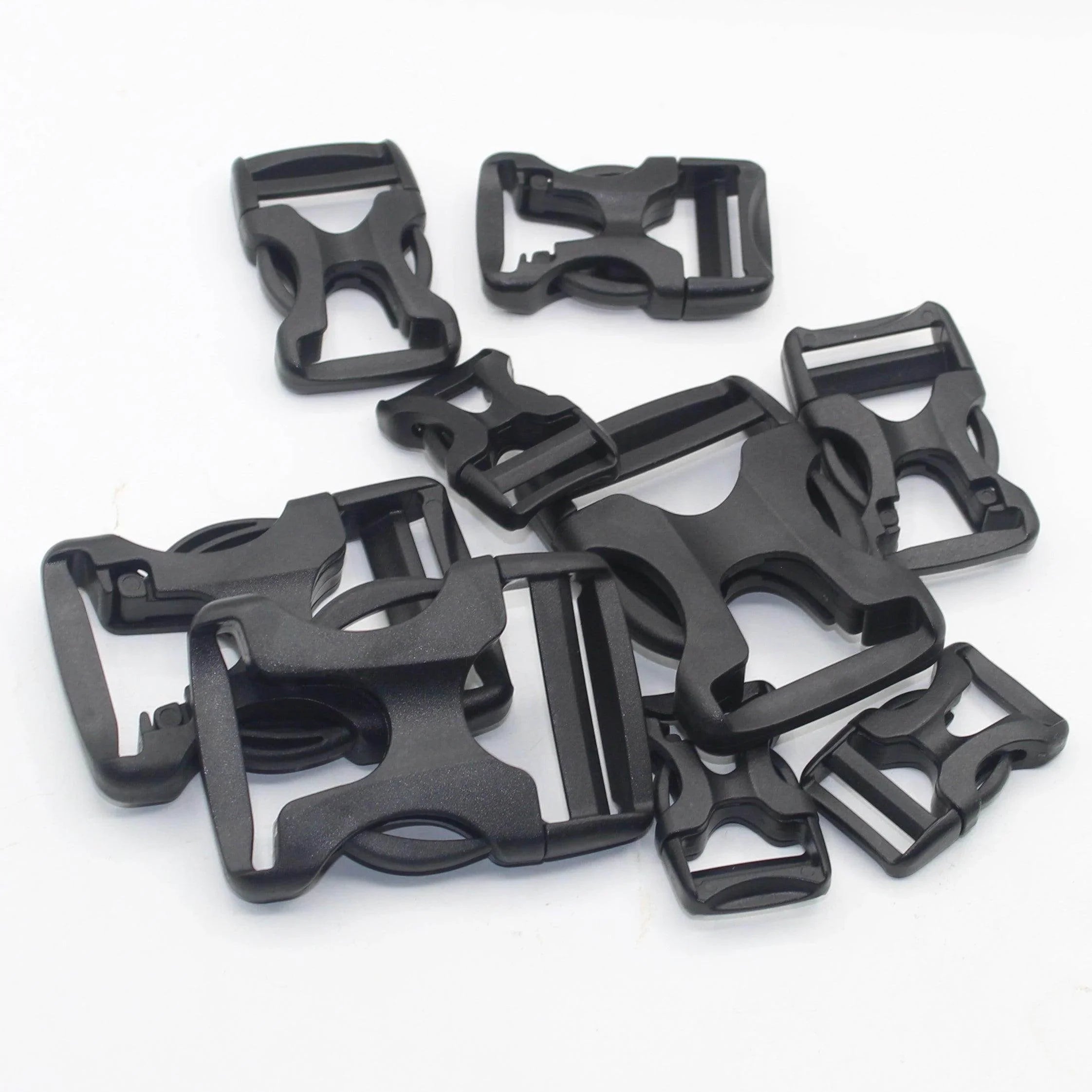 Set of 3 Black Plastic Buckles with Fast & Strong Release System - available in 20mm, 25mm or 38mm #BNY3516 - ACCESSOIRES LEDUC BV