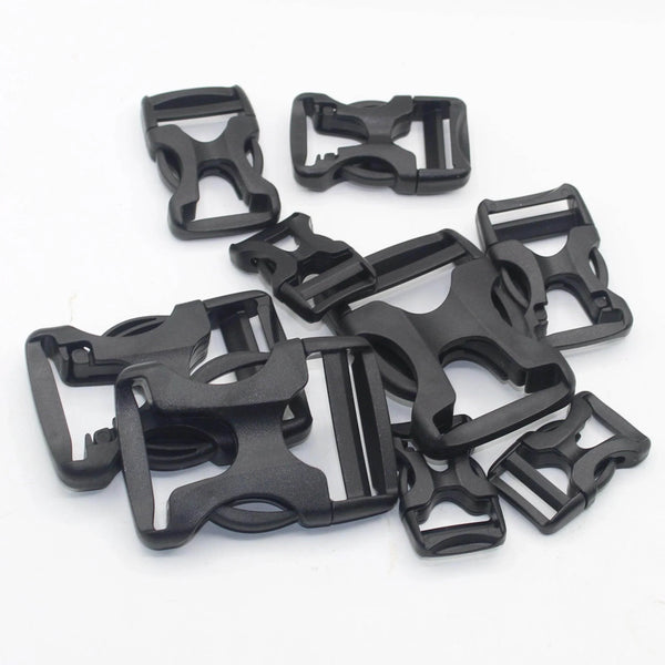 Set of 3 Black Plastic Buckles with Fast & Strong Release System - available in 20mm, 25mm or 38mm #BNY3516 - ACCESSOIRES LEDUC BV