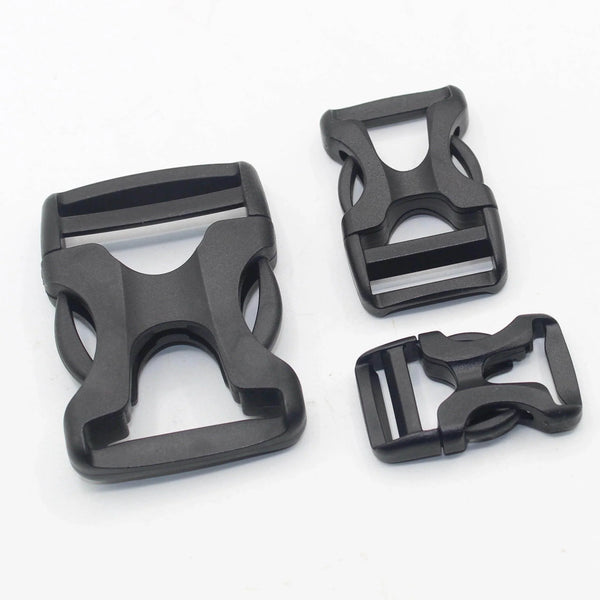 Set of 3 Black Plastic Buckles with Fast & Strong Release System - available in 20mm, 25mm or 38mm #BNY3516 - ACCESSOIRES LEDUC BV