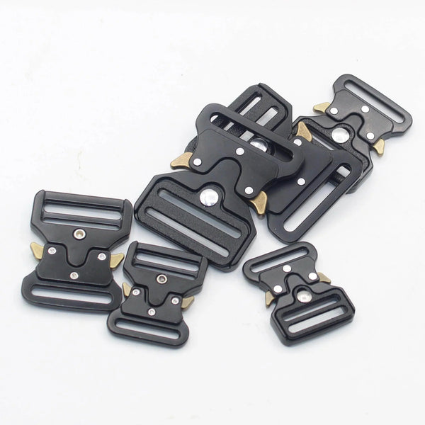 Set of 2 deluxe Quick Release Buckles (Military Style), Black Metal available in 25 32 or 40mm#BMEX066 - ACCESSOIRES LEDUC BV