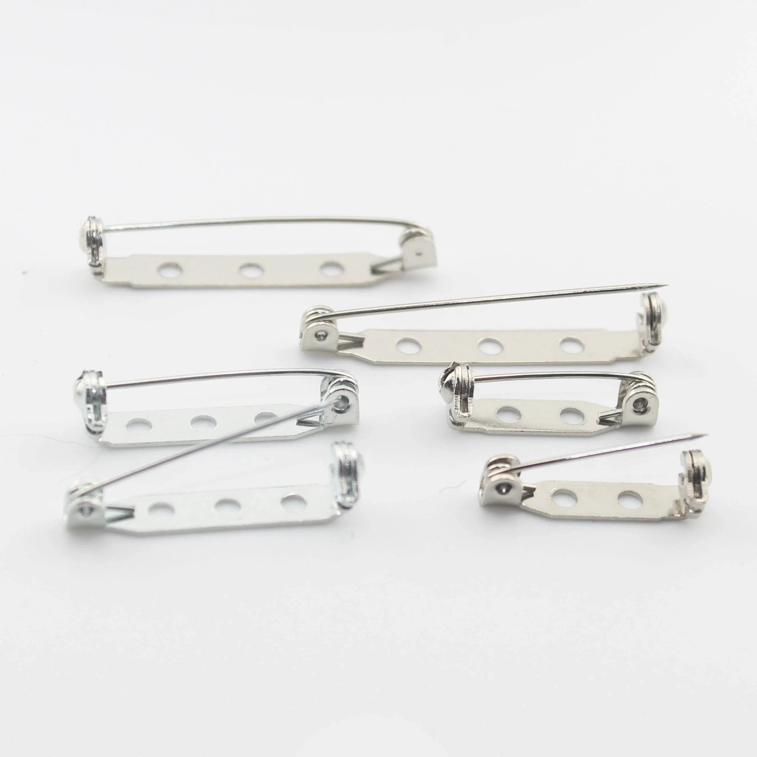 25 Brooch Pins, Brooch Backs, Silver Tone Two or Three Hole - ACCESSOIRES LEDUC BV