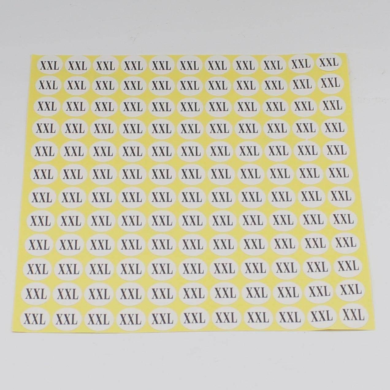 Page of 132 Size Labels for Clothes Paper Self Adhesive Sticker #HAB1x014 - ACCESSOIRES LEDUC BV