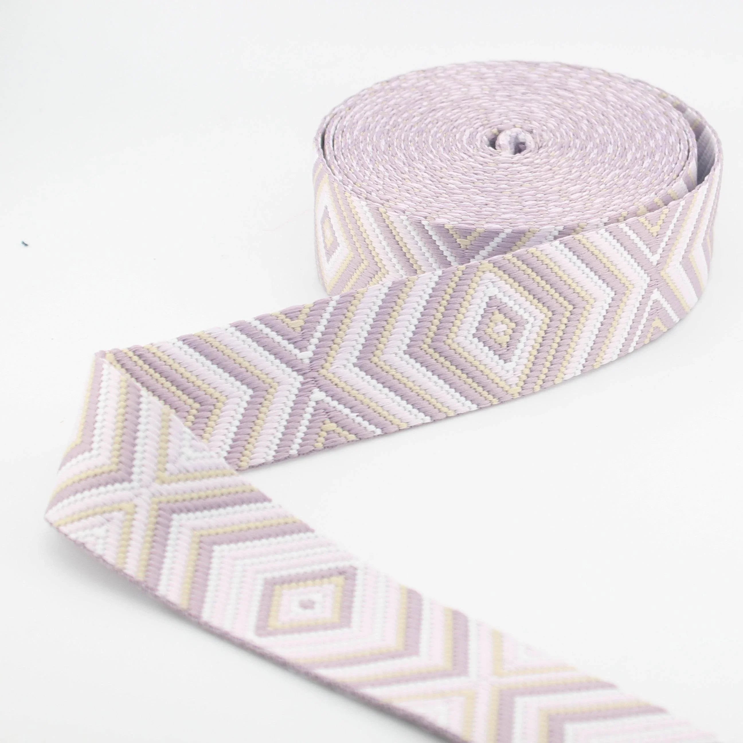 5 meters Ethnic Diamond Shape Webbing 40mm #RUB3573 - ACCESSOIRES LEDUC BV