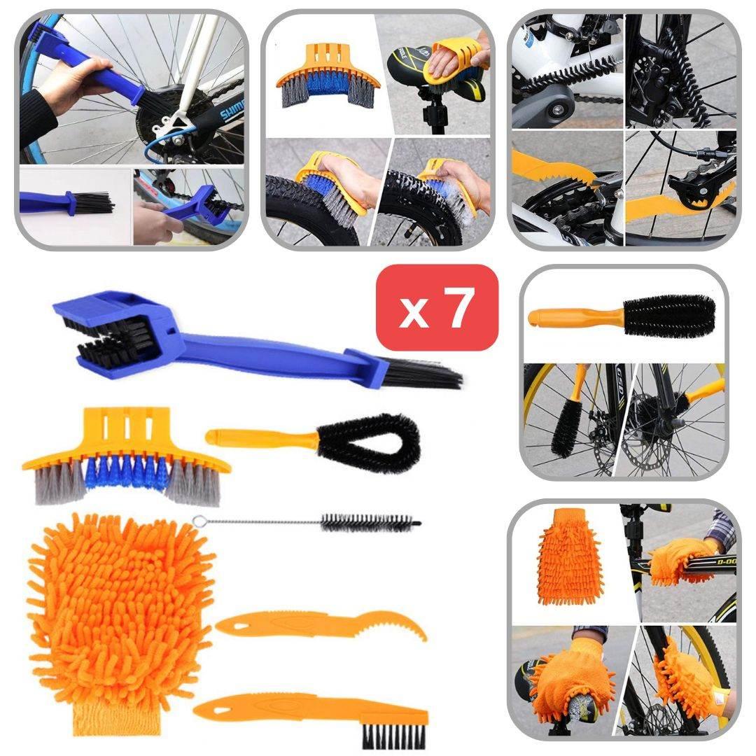 Set of Cleaning accessories for Bike, Motorbike , etc - 7 pieces - ACCESSOIRES LEDUC BV