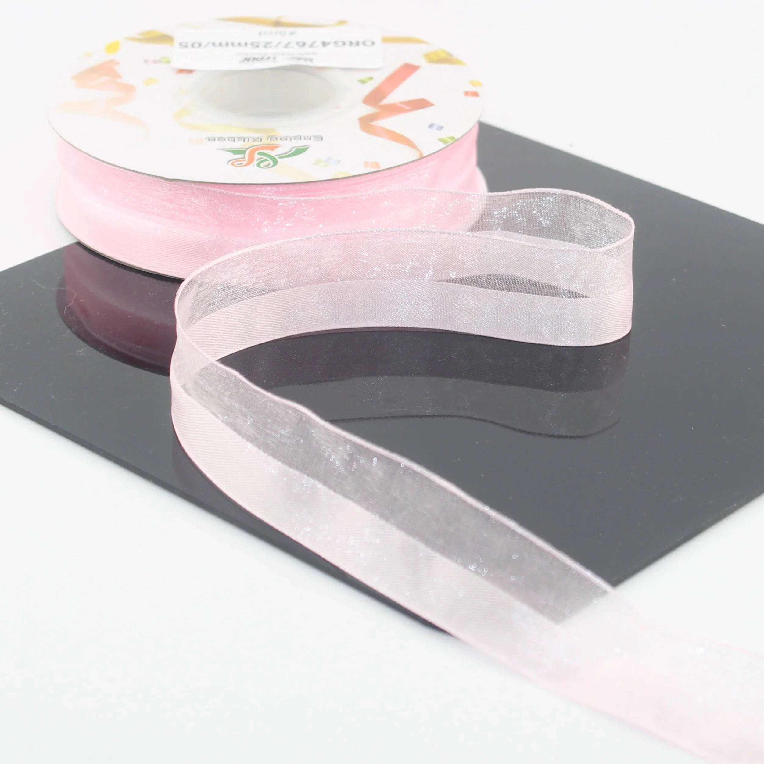 40 meters 25mm Half Satin and Half Organza Ribbon #ORG4767 - ACCESSOIRES LEDUC BV