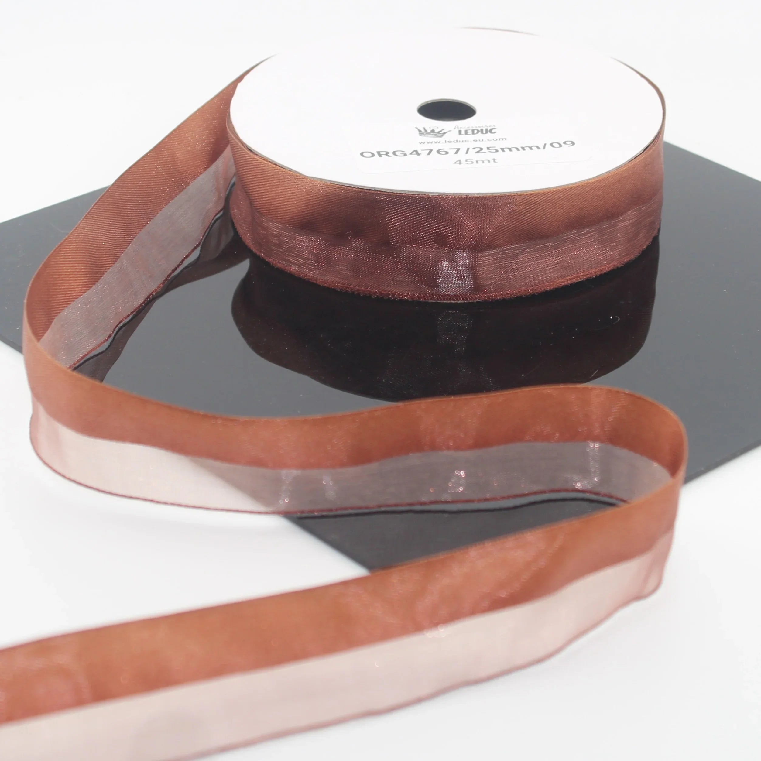 40 meters 25mm Half Satin and Half Organza Ribbon #ORG4767 - ACCESSOIRES LEDUC BV