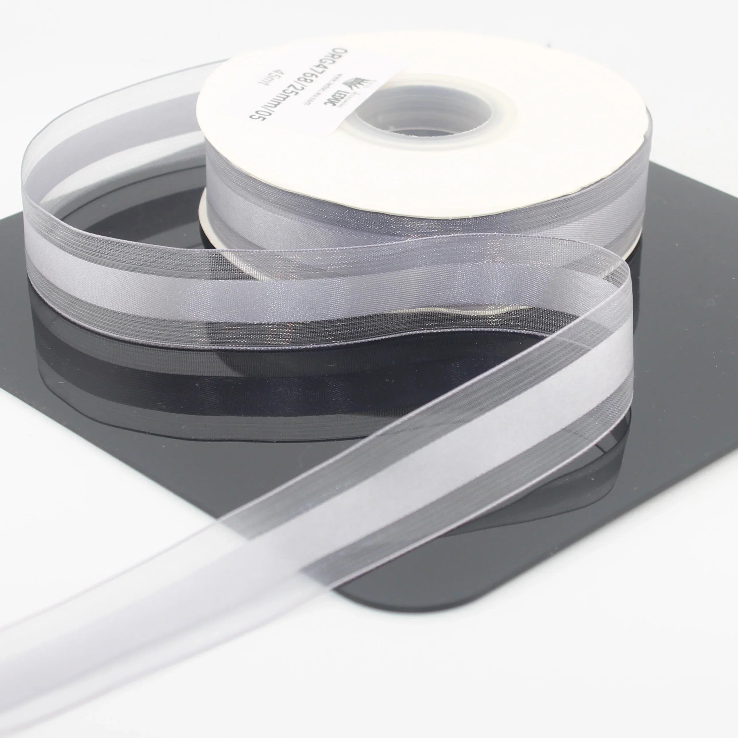 45 meters 25mm Organza Ribbon with Satin Center #ORG4768 - ACCESSOIRES LEDUC BV