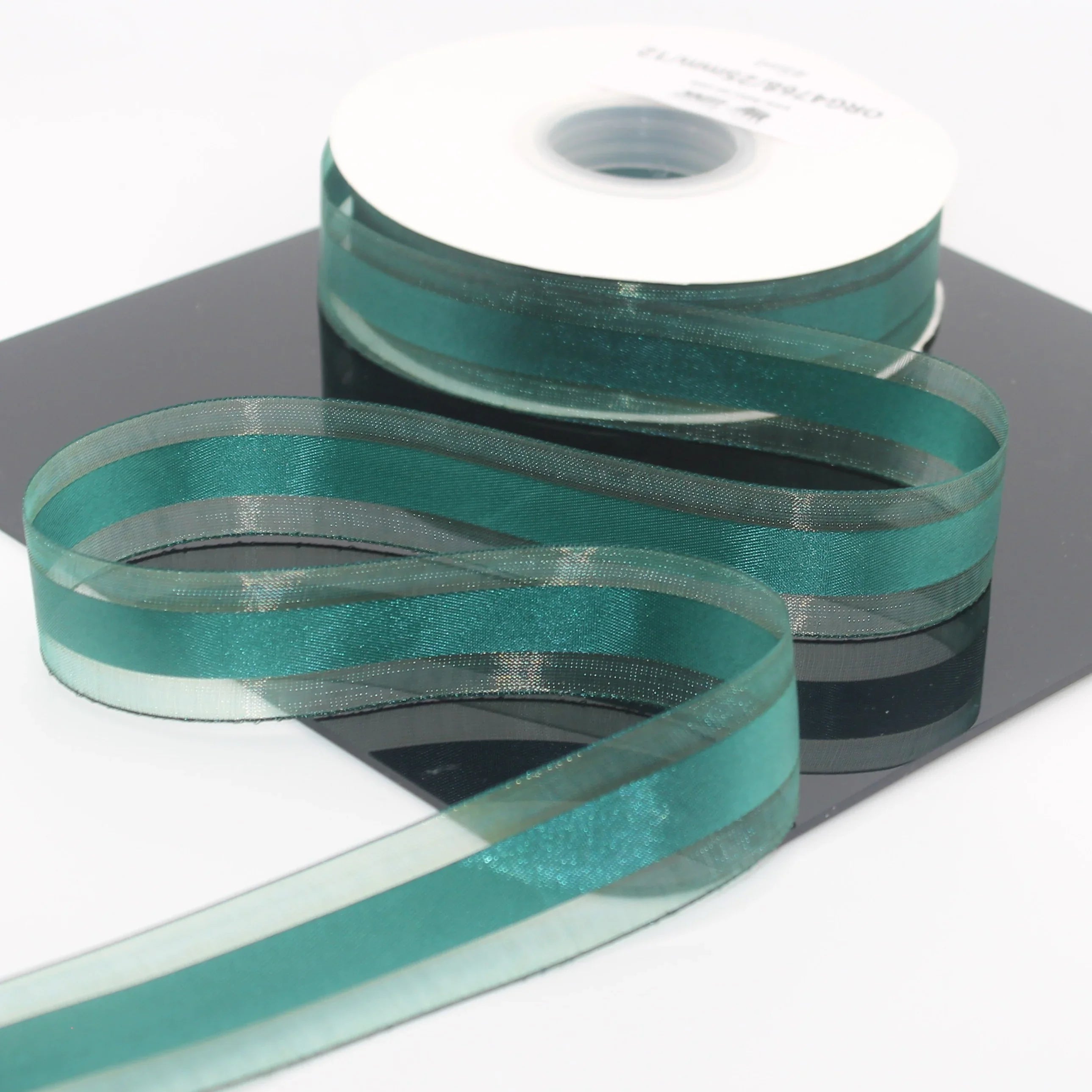 45 meters 25mm Organza Ribbon with Satin Center #ORG4768 - ACCESSOIRES LEDUC BV