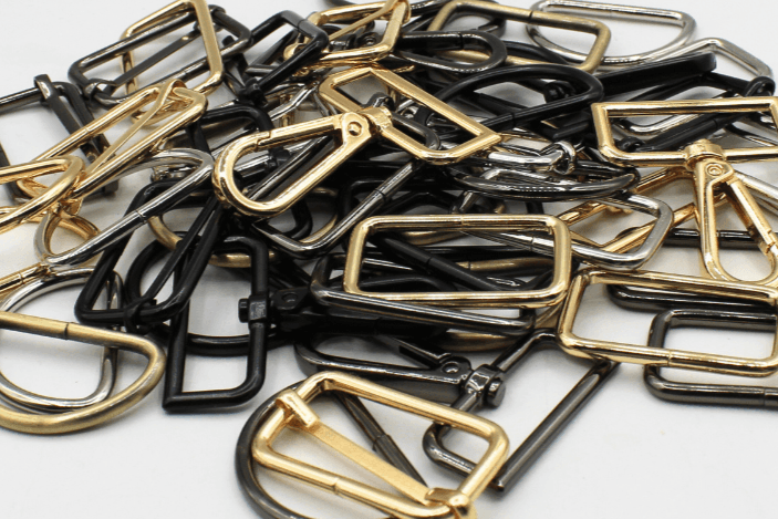 3 Buckles / Lobsters / D-Rings 30 / 40 or 50mm - Gold Silver Oldbrass Mat Black or Gunmetal - ACCESSOIRES LEDUC BV