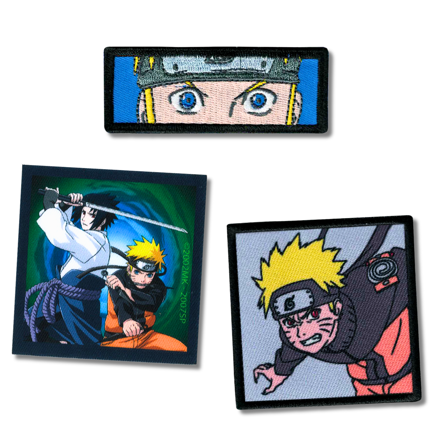 Sets of 3 Patented Iron on Patches - Dragonball, Onepiece, Pjmasks, Peppa Pig, Garfield, Spongebob, Paw Patrol or Naruto