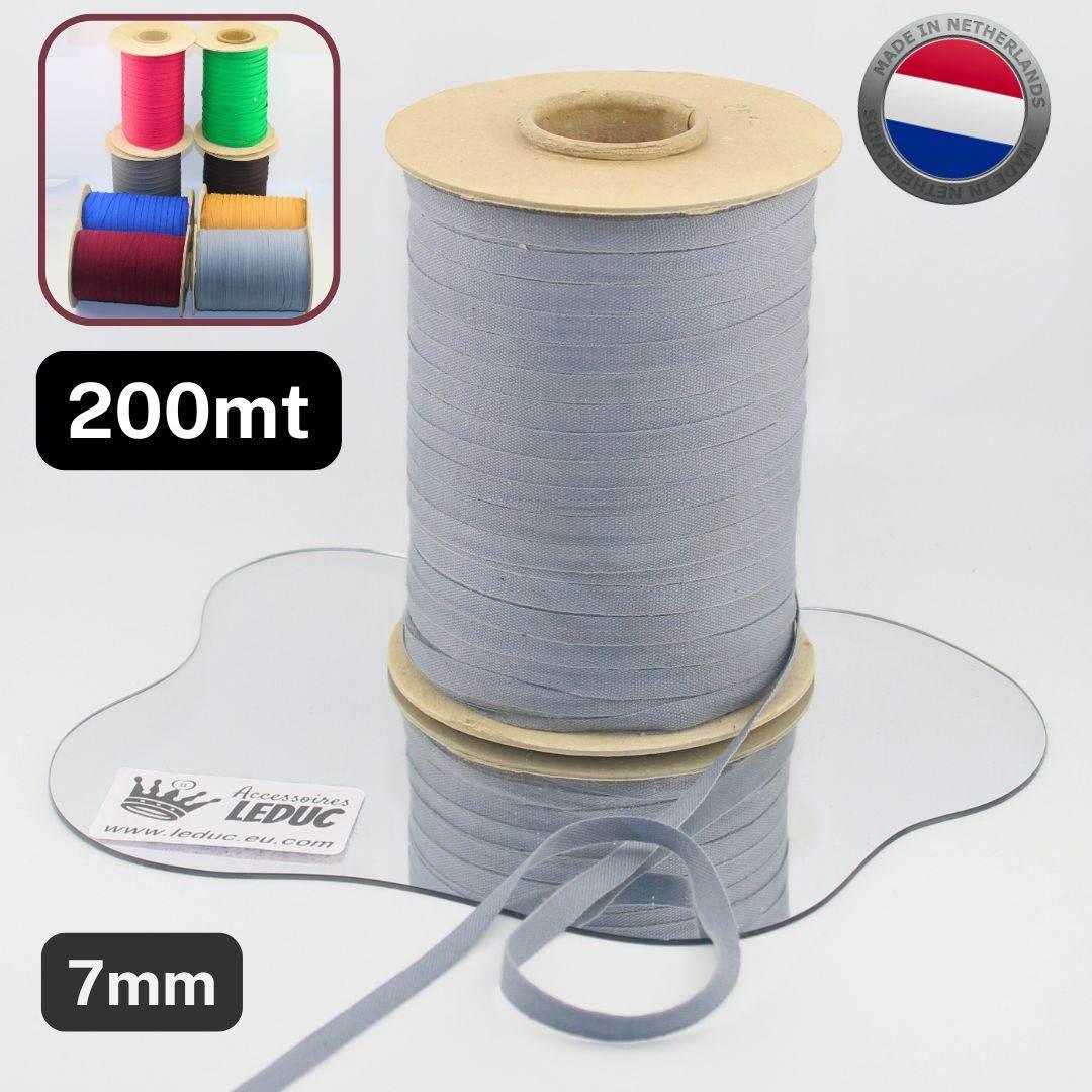 200 meters Polycotton Tape - Resistant, for Multiple Use - 7mm - Made in the Netherlands - ACCESSOIRES LEDUC BV