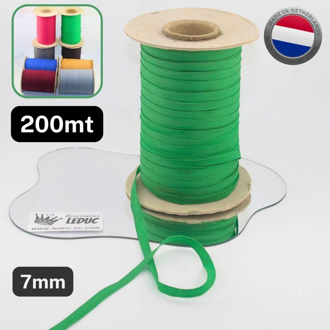 200 meters Polycotton Tape - Resistant, for Multiple Use - 7mm - Made in the Netherlands - ACCESSOIRES LEDUC BV