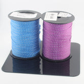 10 meters 6mm Gros Grain Ribbon with White Stitching available in Blue or Lilac - Made in Italy