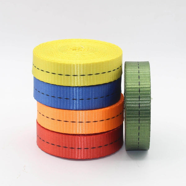 10 meters 25mm Polyester Webbing with Central Black Stitches #RUB3563 - ACCESSOIRES LEDUC BV