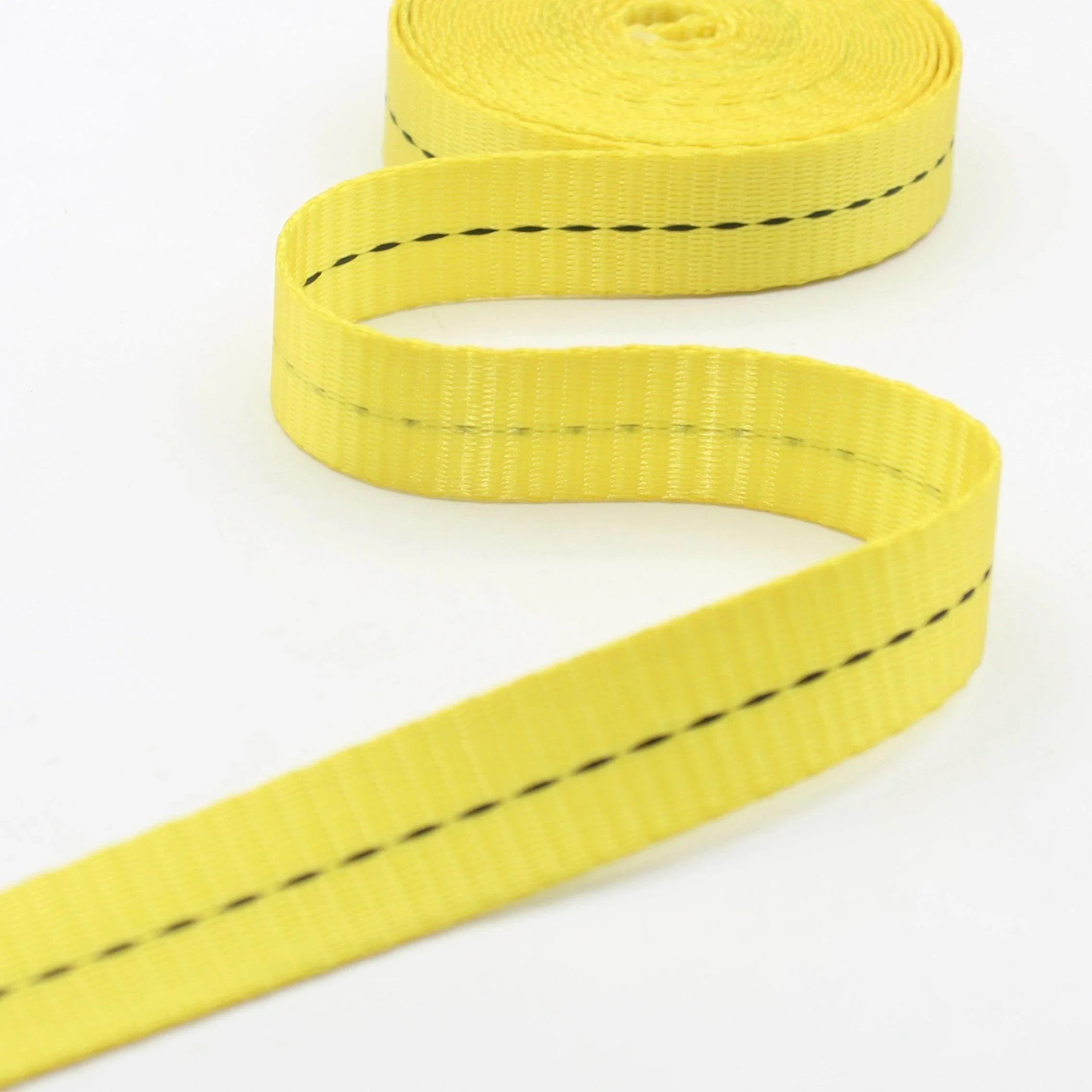 10 meters 25mm Polyester Webbing with Central Black Stitches #RUB3563 - ACCESSOIRES LEDUC BV