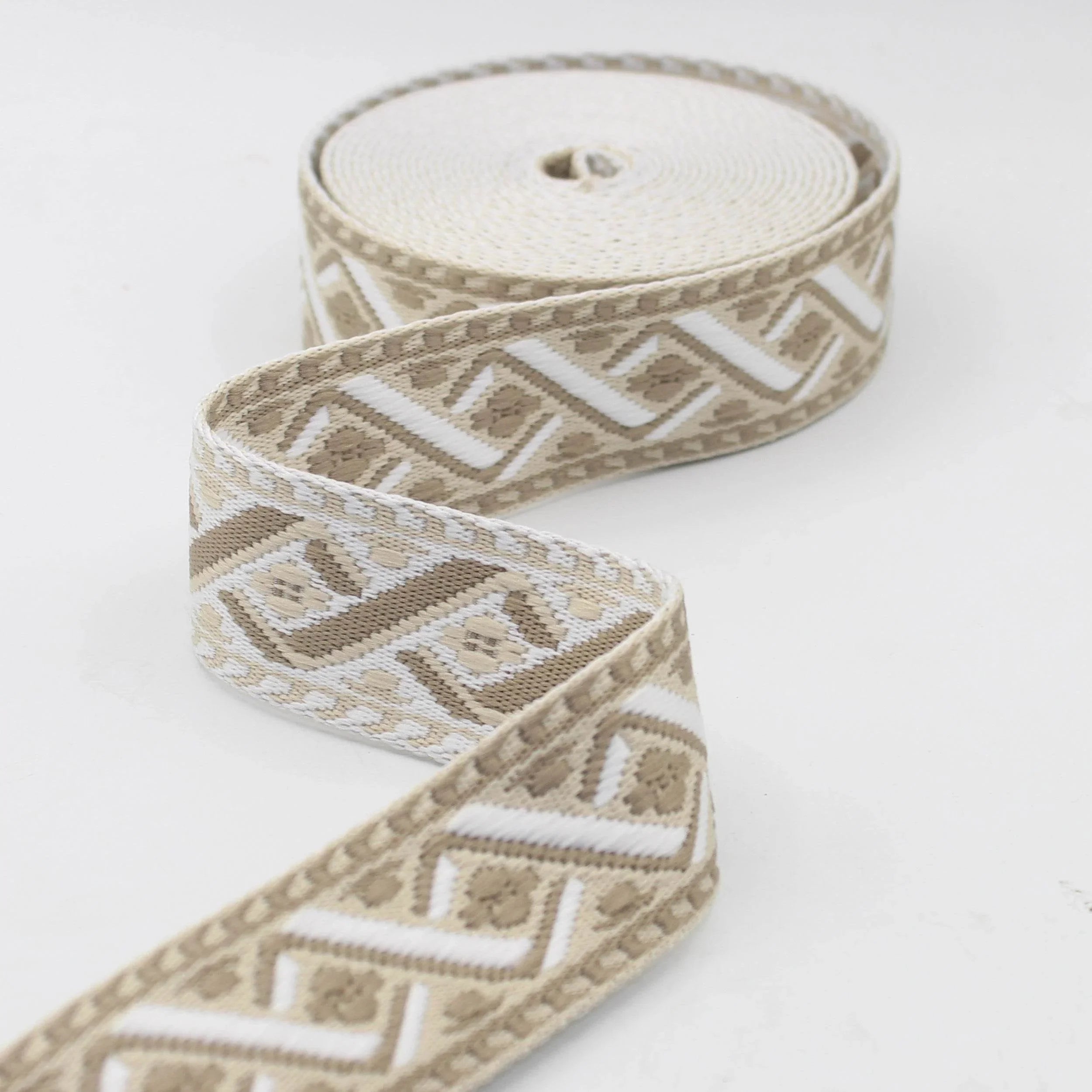 5 meters Ethnic 3D Zig Zags 38mm Webbing #RUB3567 - ACCESSOIRES LEDUC BV