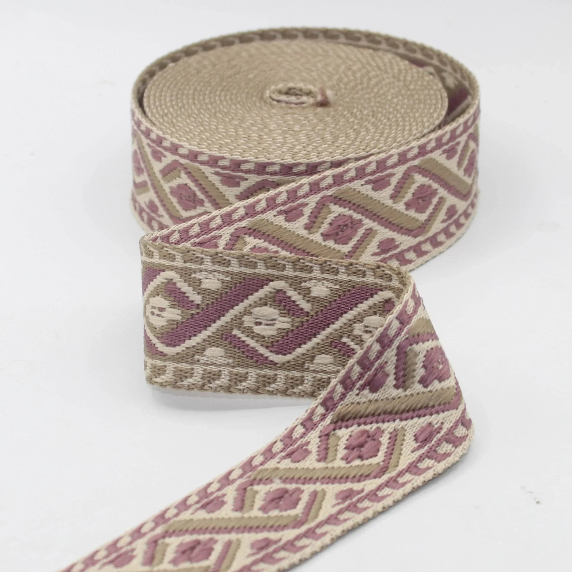 5 meters Ethnic 3D Zig Zags 38mm Webbing #RUB3567 - ACCESSOIRES LEDUC BV