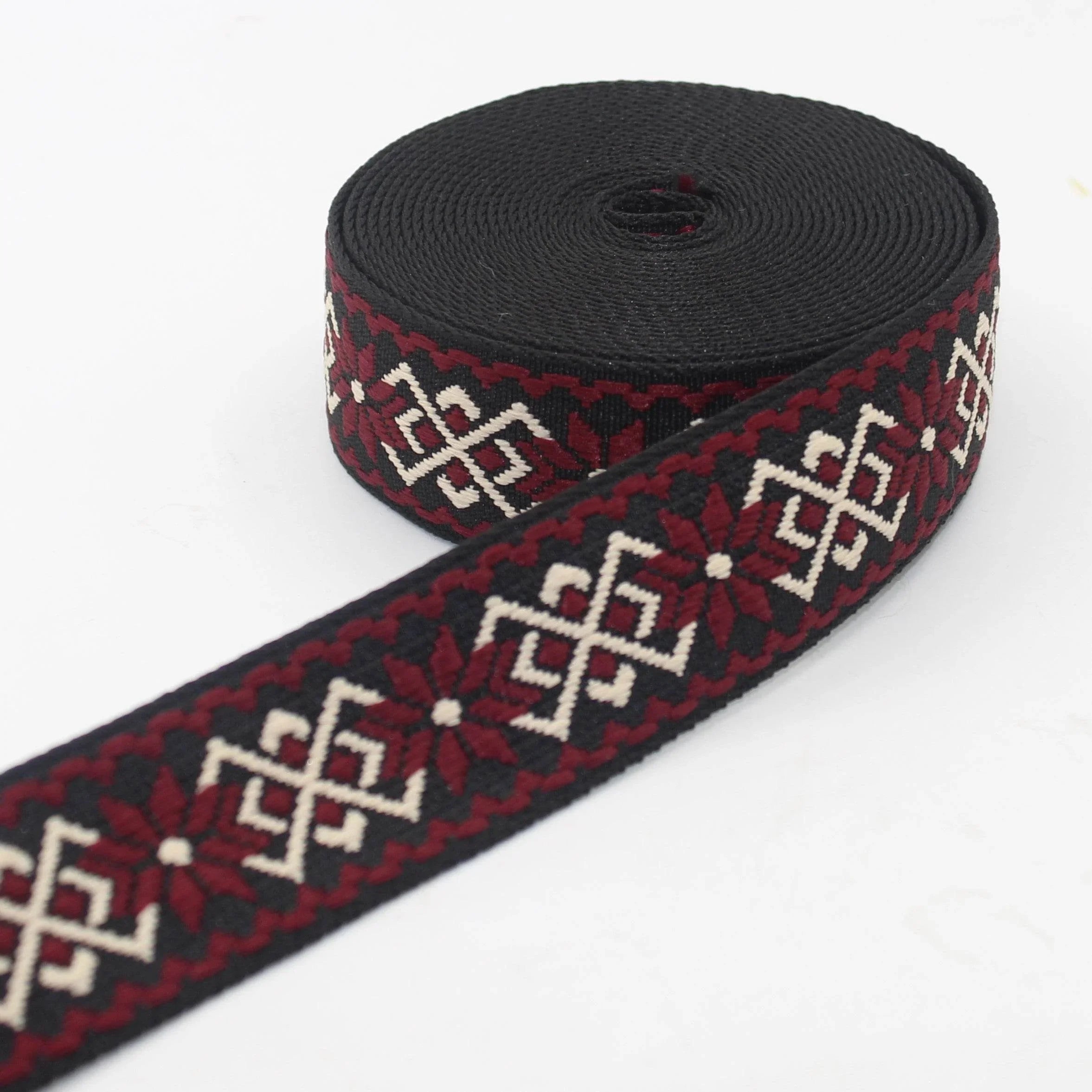 5 meters Ethnic Floral 38mm Webbing #RUB3568 - ACCESSOIRES LEDUC BV