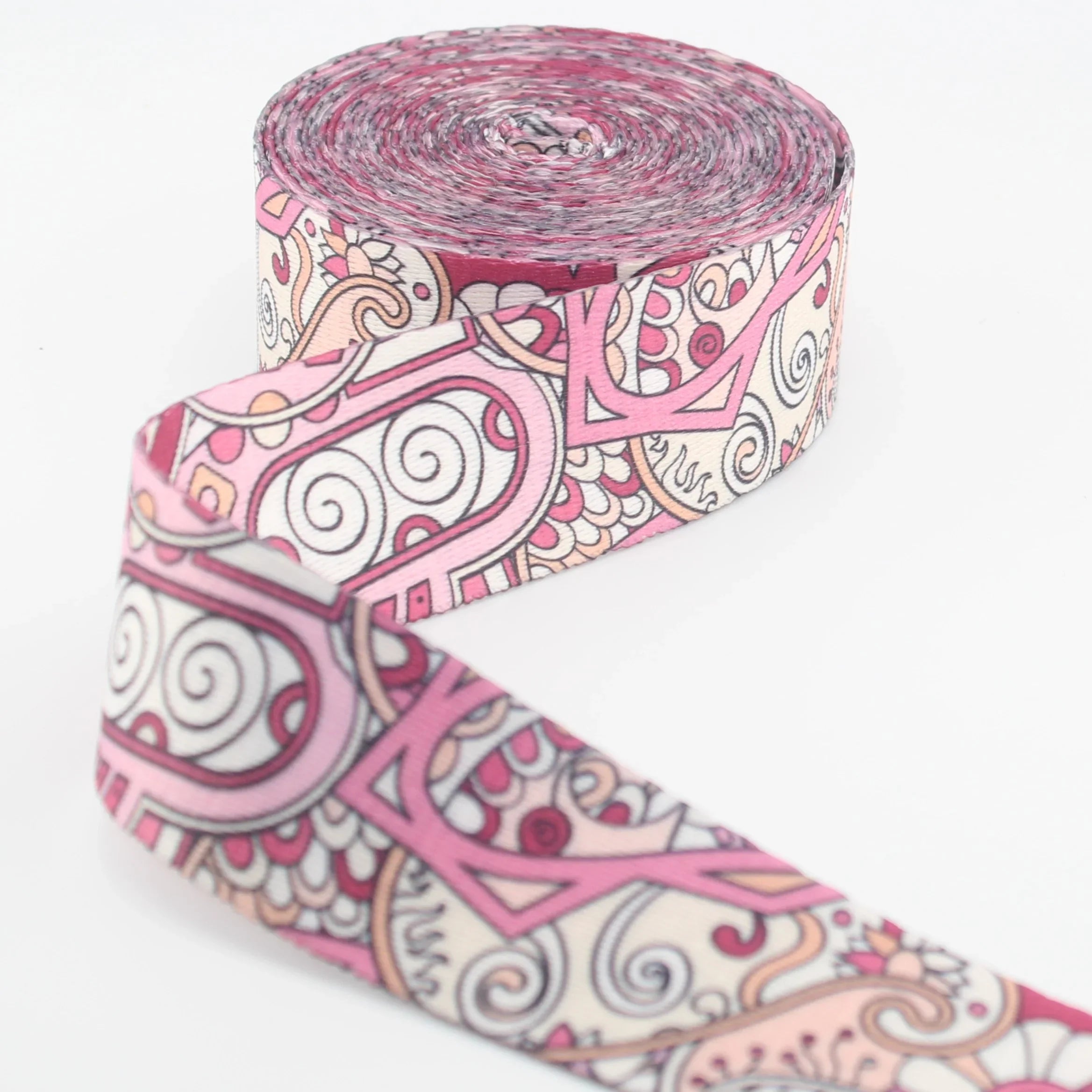 5 meters 38mm Paisley Design Printed Polyester Webbing #RUB3581 - ACCESSOIRES LEDUC BV