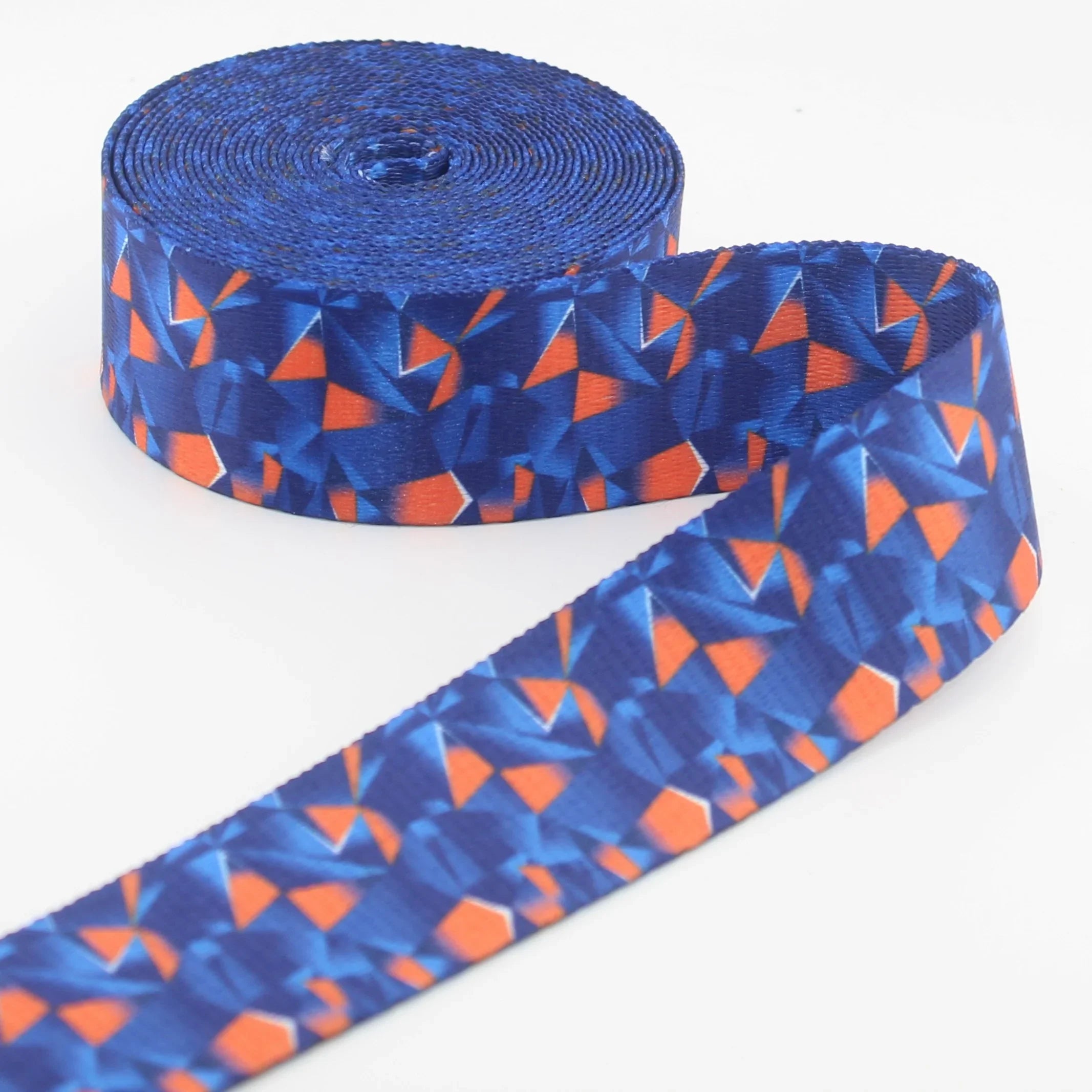 5 meters 38mm Colorful Geometric Design Printed Polyester Webbing #RUB3582 - ACCESSOIRES LEDUC BV