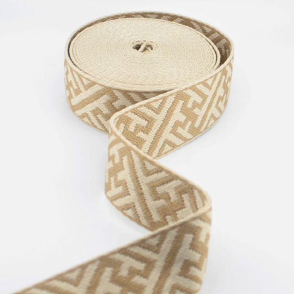 Geometrical Webbing 38 mm | Decorative Strap Webbing for Bags & Upholstery (RUB3586)