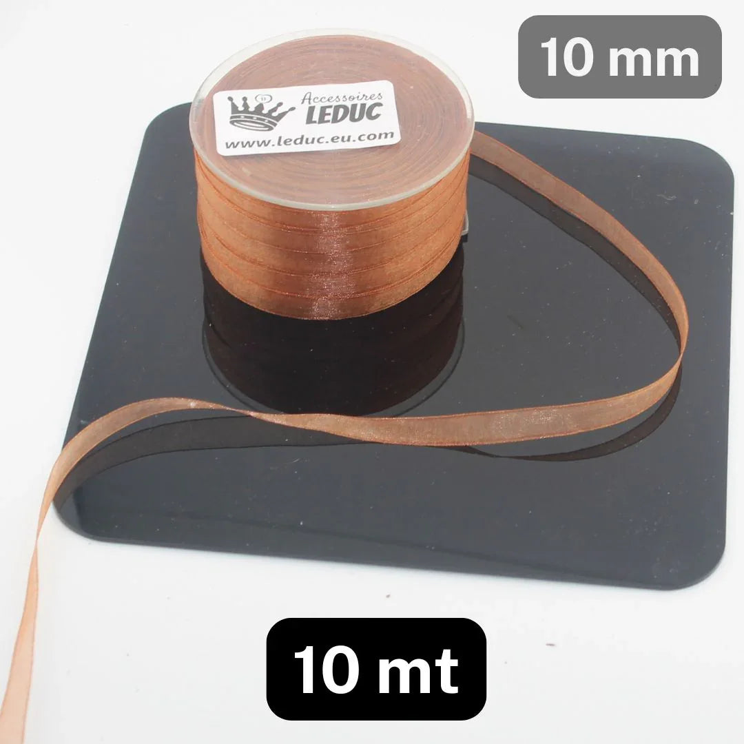 10 meters Organza Ribbon (available in different styles, widths and colours) - ACCESSOIRES LEDUC BV