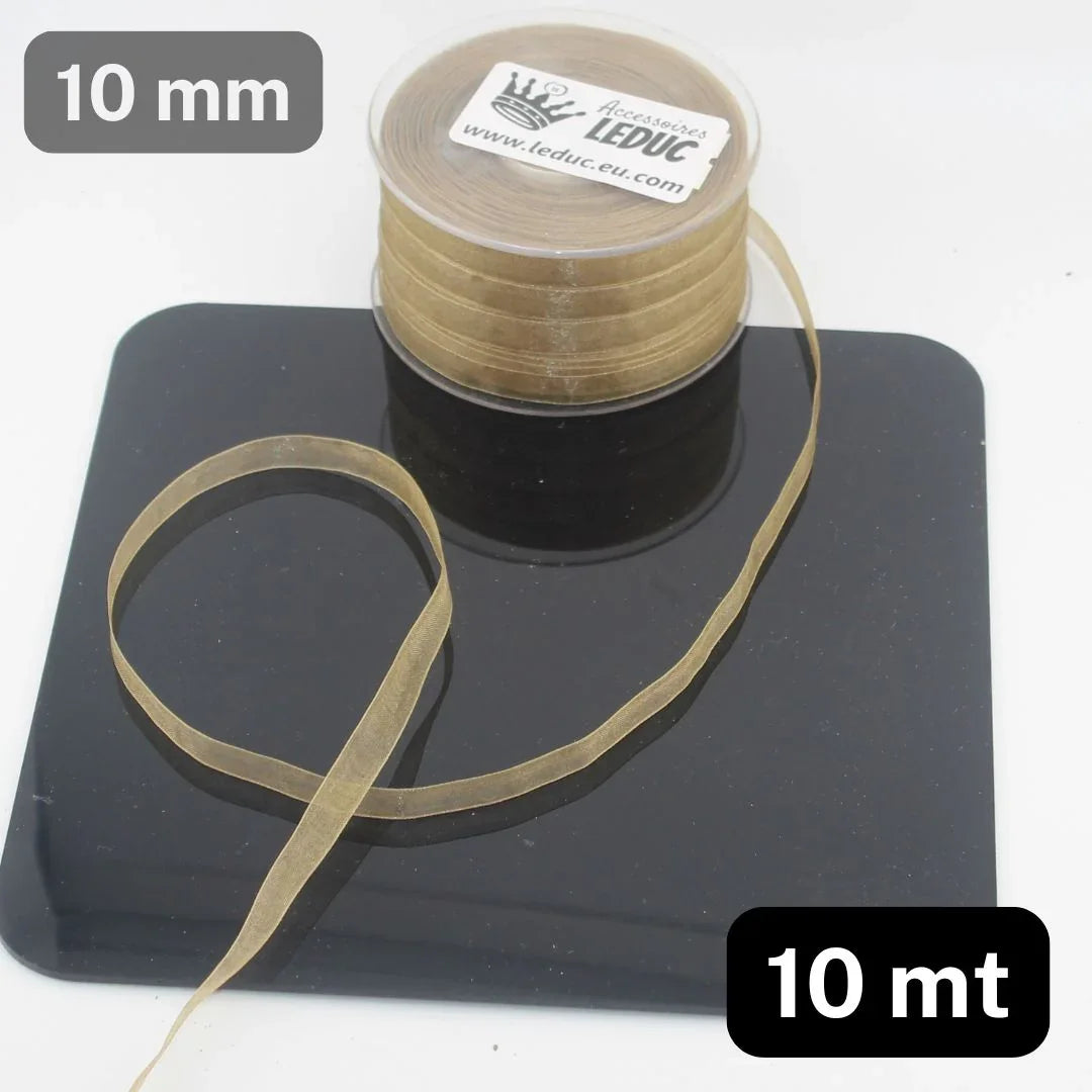 10 meters Organza Ribbon (available in different styles, widths and colours) - ACCESSOIRES LEDUC BV