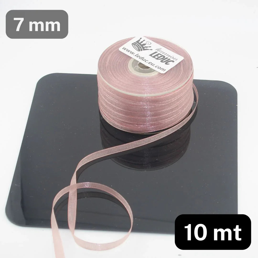 10 meters Organza Ribbon (available in different styles, widths and colours) - ACCESSOIRES LEDUC BV