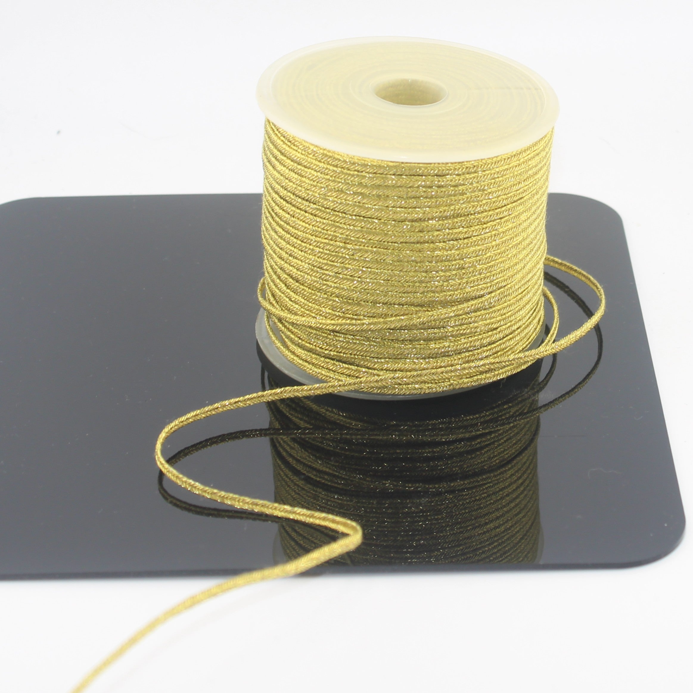 10 meter Metallic Lurex Soutache 3mm wide Gold or Silver