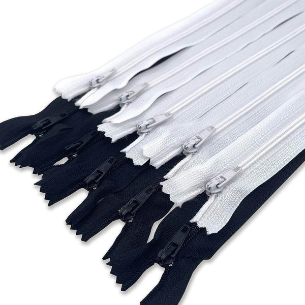 BLACK OR WHITE Nylon Zippers (10pcs) - ACCESSOIRES LEDUC BV