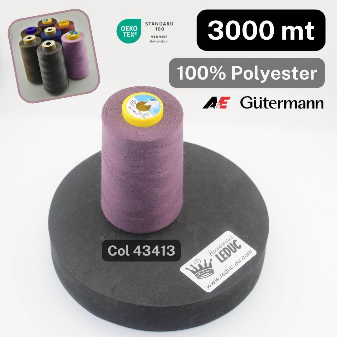 Cone of Overlock Yarn A+E Gutermann Permacore Made in Europe 3000 meters - ACCESSOIRES LEDUC BV