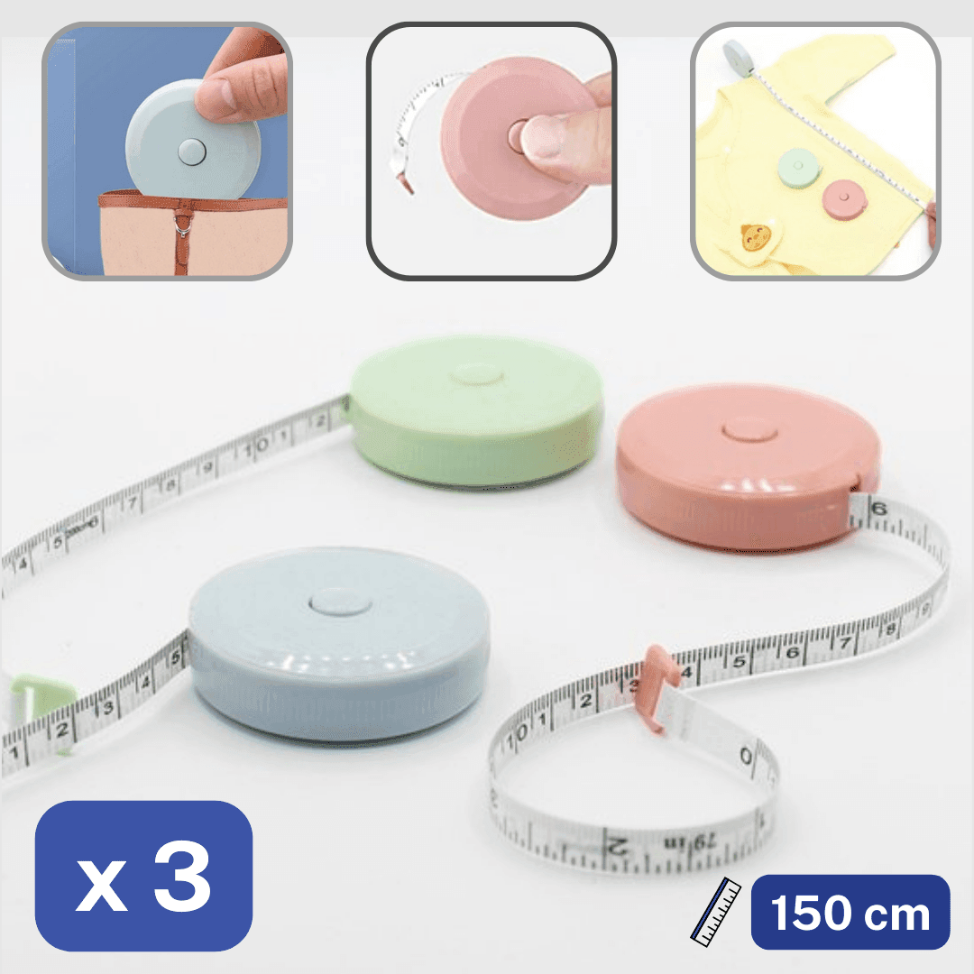 200cm Auto-Stop Colourful Measure Tape CM / Inches - ACCESSOIRES LEDUC BV