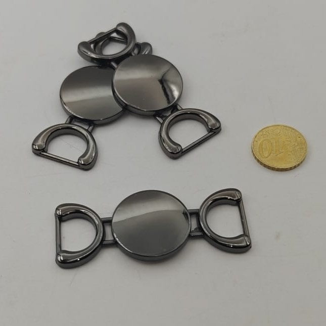 3 pieces - 65x25mm Gunmetal Buckle (fits Ribbon up to 13mm width)