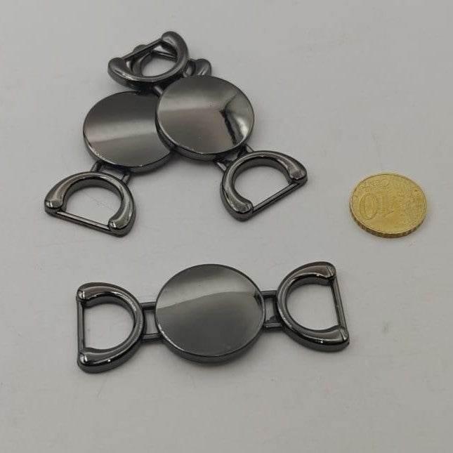 3 pieces - 65x25mm Gunmetal Buckle (fits Ribbon up to 13mm width) - ACCESSOIRES LEDUC BV