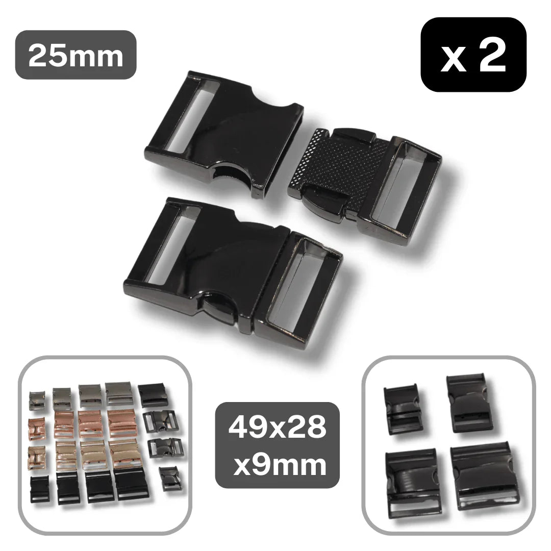 Set of 2 Metallic Clipsable Buckles available in 20mm, 25mm, 32mm or 38mm (in color Gold, Gunmetal, Mat Black, Pink Gold or Silver) #BMEx068 - ACCESSOIRES LEDUC BV
