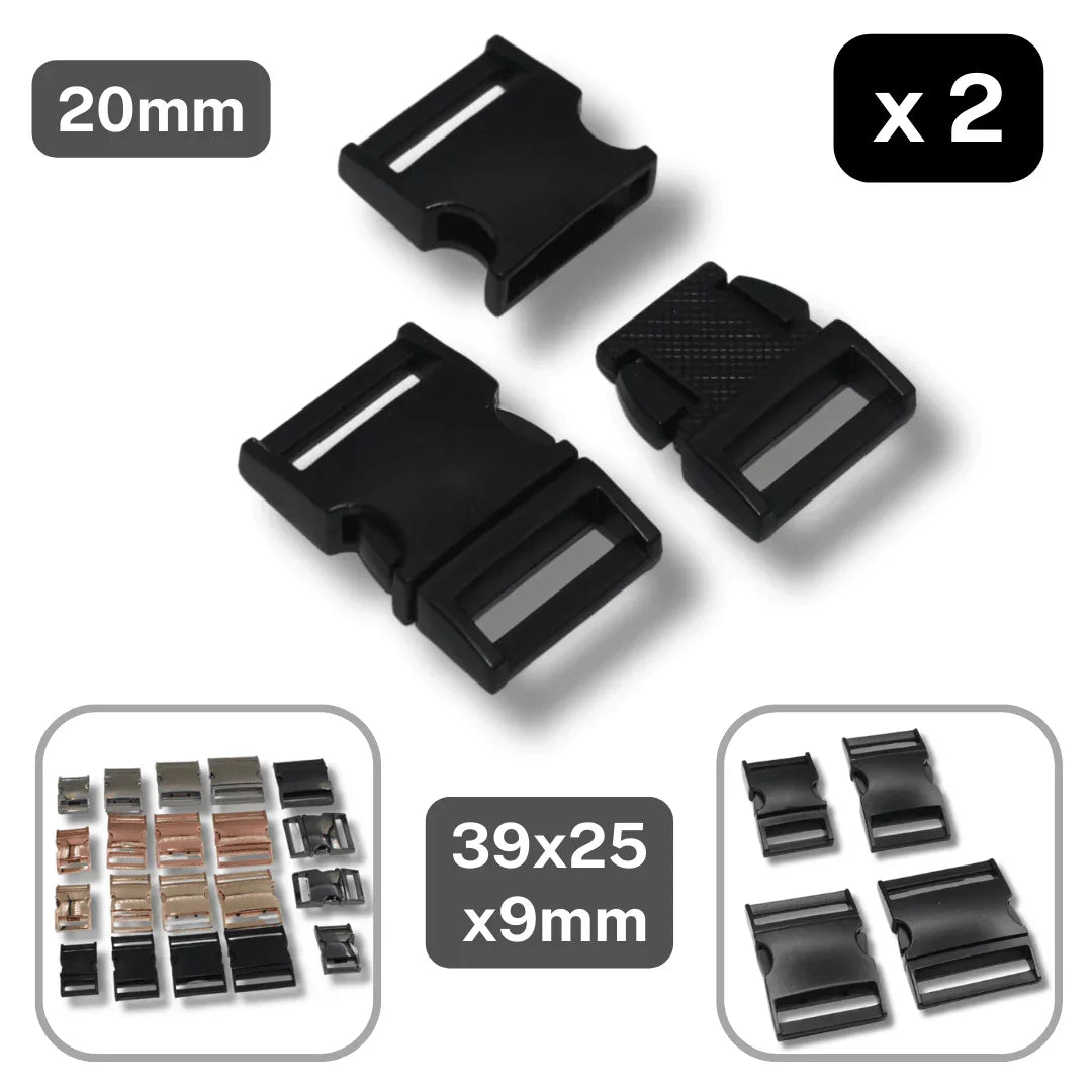 Set of 2 Metallic Clipsable Buckles available in 20mm, 25mm, 32mm or 38mm (in color Gold, Gunmetal, Mat Black, Pink Gold or Silver) #BMEx068 - ACCESSOIRES LEDUC BV