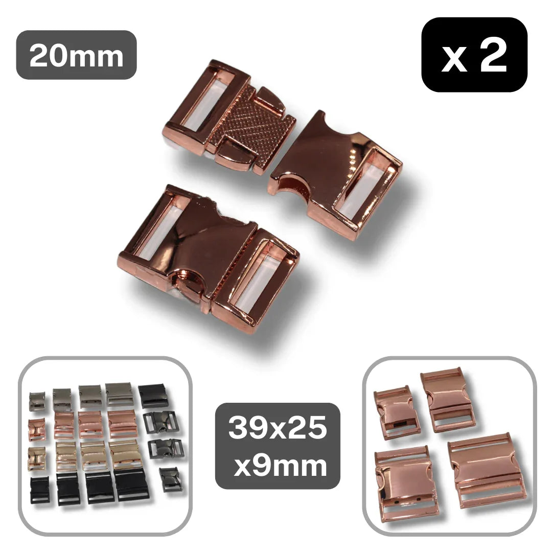 Set of 2 Metallic Clipsable Buckles available in 20mm, 25mm, 32mm or 38mm (in color Gold, Gunmetal, Mat Black, Pink Gold or Silver) #BMEx068 - ACCESSOIRES LEDUC BV