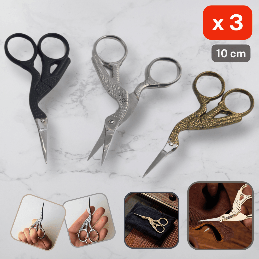 Set of 3 Embroidery Scissors 10 cm - ACCESSOIRES LEDUC BV