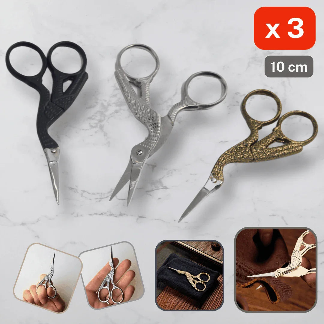 Set of 3 Embroidery Scissors 10 cm - ACCESSOIRES LEDUC BV