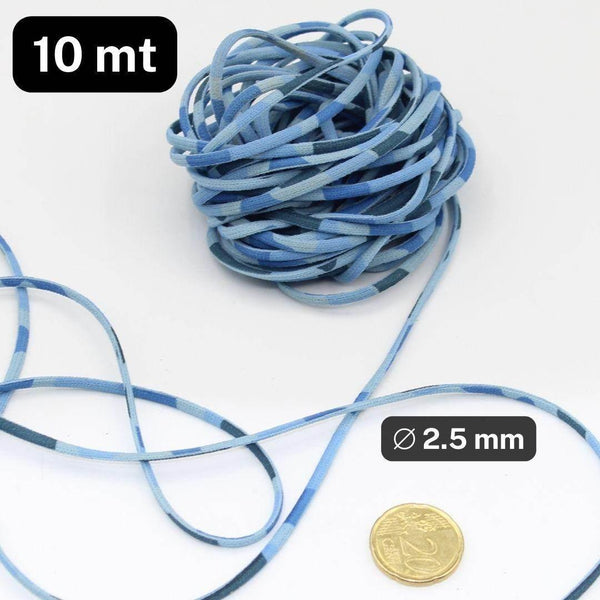 10 meters Blue Camouflage Elastic 2.5mm - ACCESSOIRES LEDUC BV