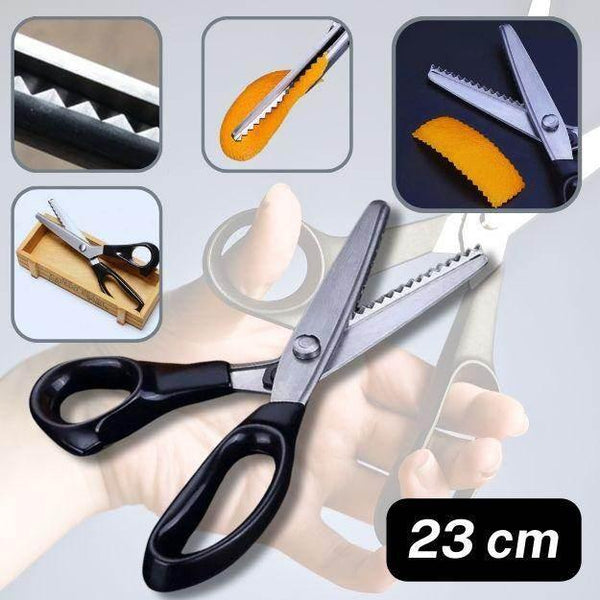 Black Pinking Shears - Zig Zag Blades Scissors - 23cm - ACCESSOIRES LEDUC BV